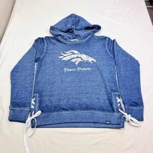 47 Blue Denver Broncos Lace-Up Hoodie
